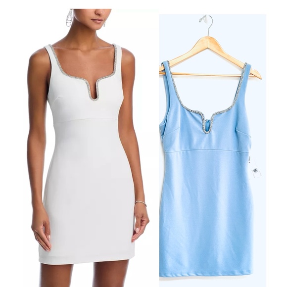 AQUA Embellished Tank Dress – Blue – NWT – Size M - Picture 1 of 8
